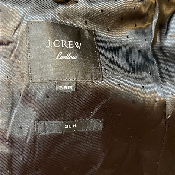 J. Crew Ludlow Blazer Tweed Plaid 38R wool navy slim - Picture 5 of 7